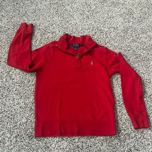POLO RALPH LAUREN RED QUARTER ZIP BOYS Size Small(8) Red Ralph Lauren Zip Up